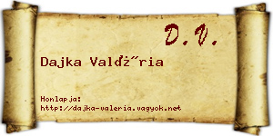 Dajka Valéria névjegykártya